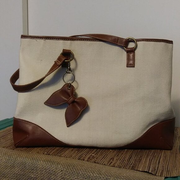 Coldwater Creek Tote with Butterfly Tag - Picture 2 of 11